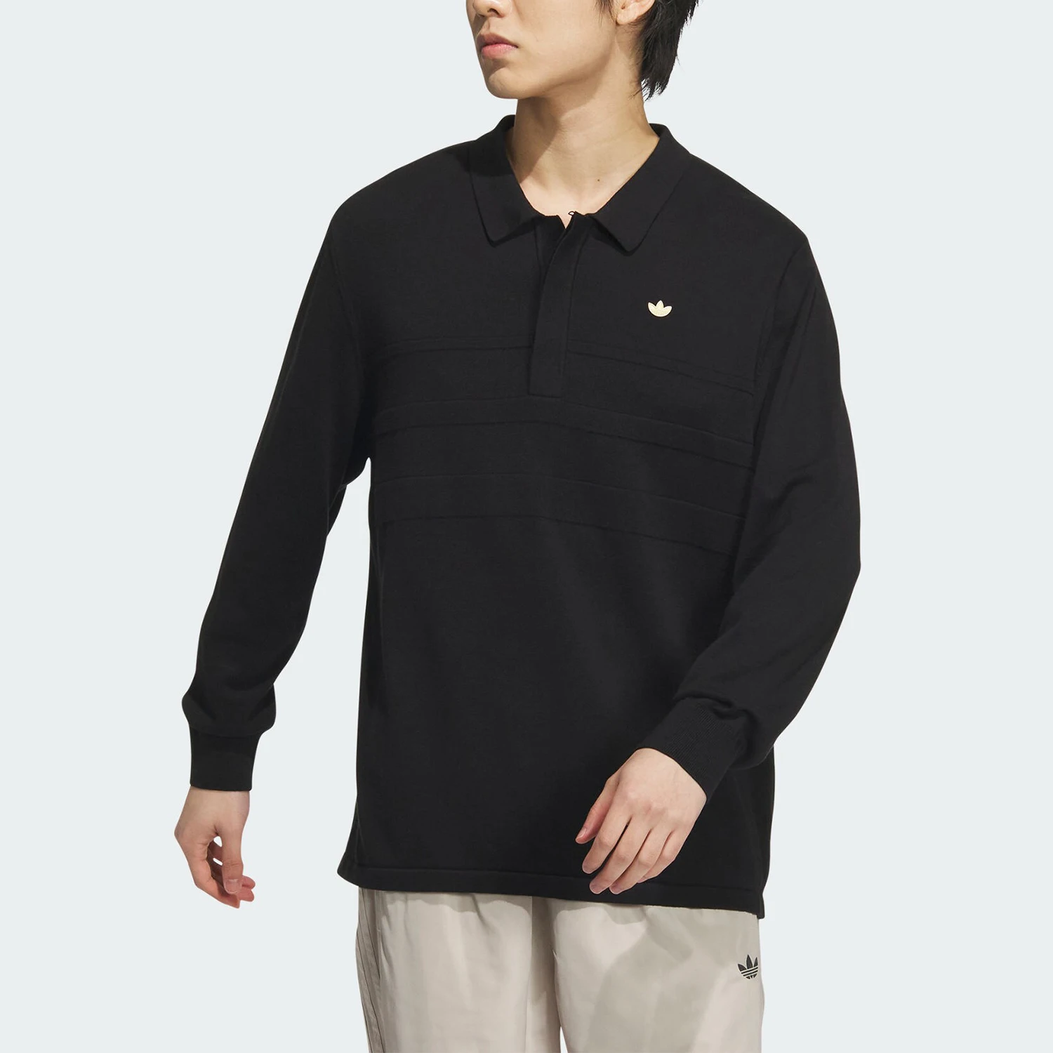 

Adidas Genuine Adidas Originals Men's Knit Collar Loose Polo Shirt JD5805