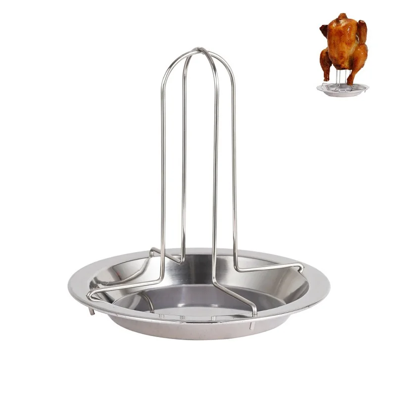 

Stainless Steel Chicken Roaster Rack Roasting Grill Stand Kitchen Outdoor BBQ Tools Non-stick Grilled Chicken Plate