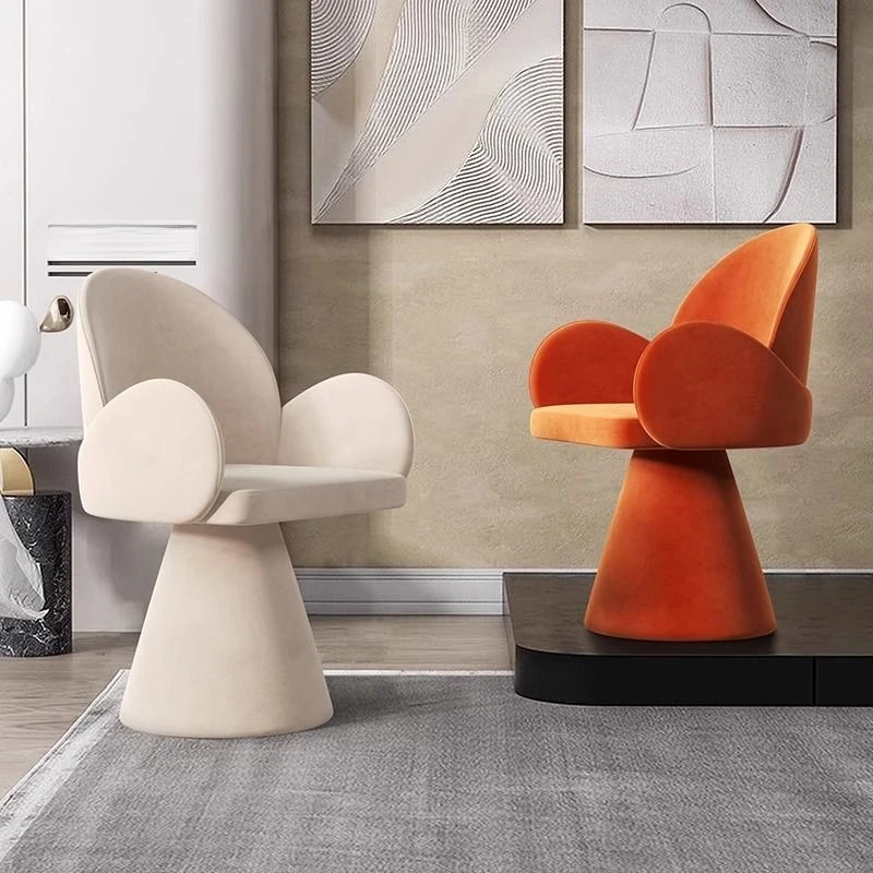 Simple Light Luxury Home Swivel Living Room Chair Bedroom Dressing Table Stool Island Dining Chair Cloakroom Dressing Stool