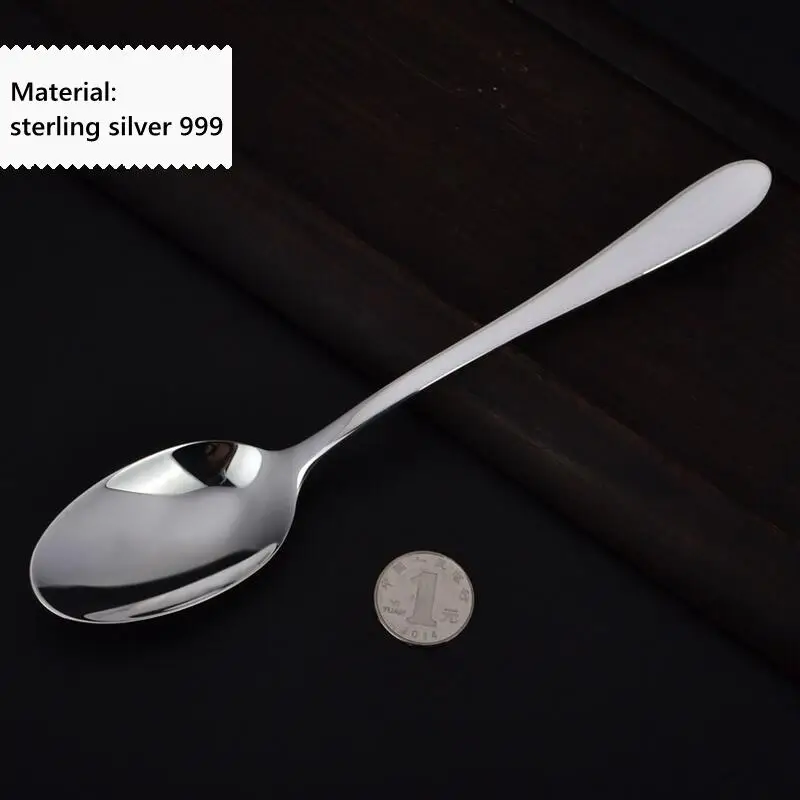 Western tableware set sterling silver 99.9% coffee spoon sugar tea dessert kitchen steak spoon knife and fork coffee tea spoon