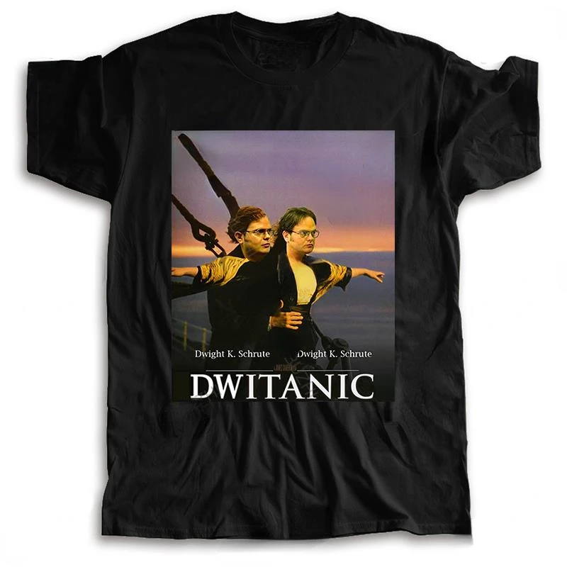 Vintage Men Clothing Titanic Dwight Schrute Dwitanic Graphic Tshirts Funny Summer Women Men Fashion Casual Tshirt Camisetas Tops