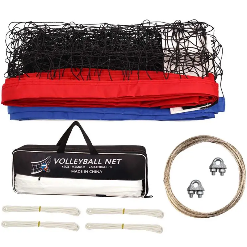 Beach Volleyball Net Outdoor Sports Replacement Volleyball Net With Reinforced Side Tapes Heavy Duty Portable Volleyball Net For