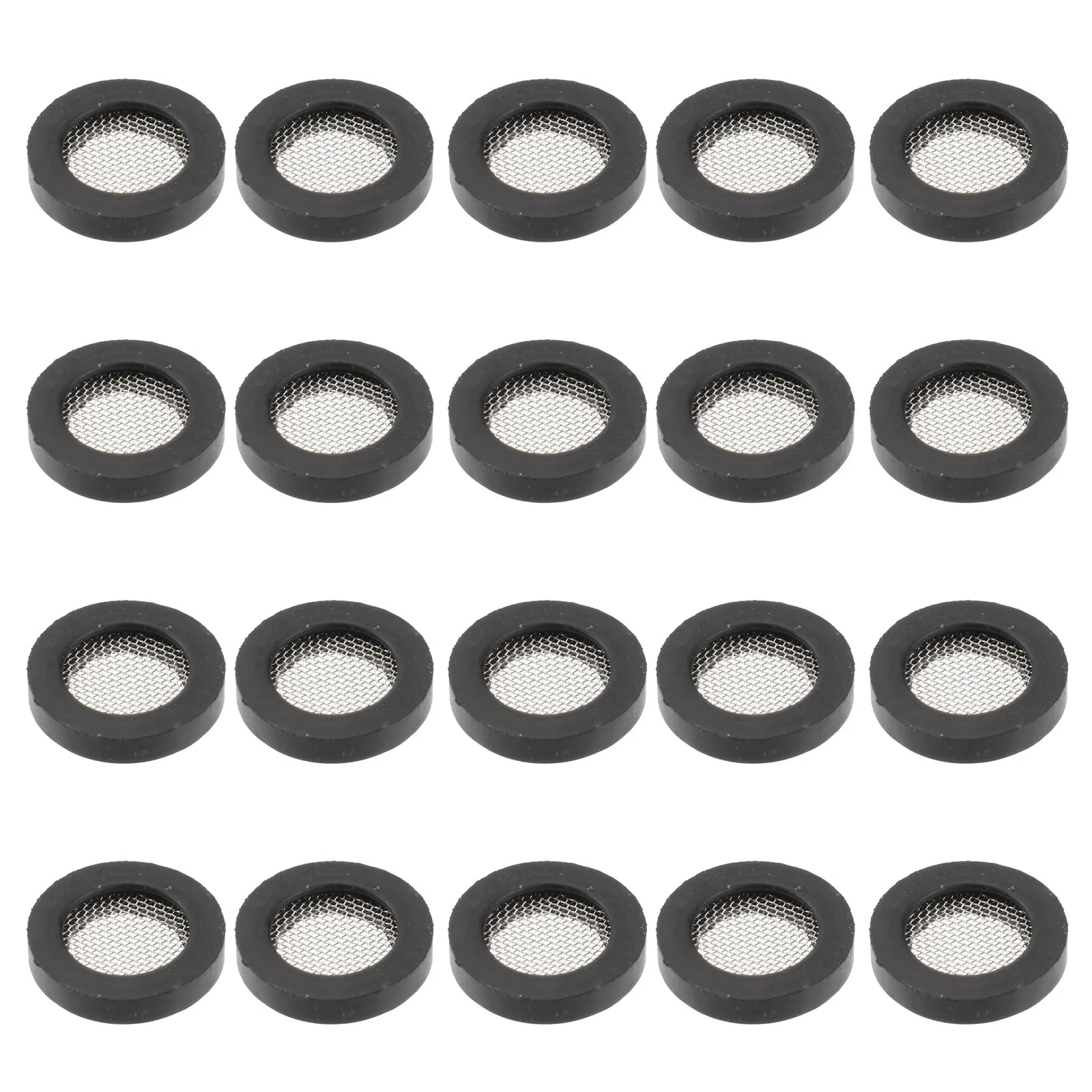 20Pcs Steel Mesh Rubber Gasket 304 Stainless Filter Net Faucet Shower Hose Seal Replacement Sink Strainer Washer Screen
