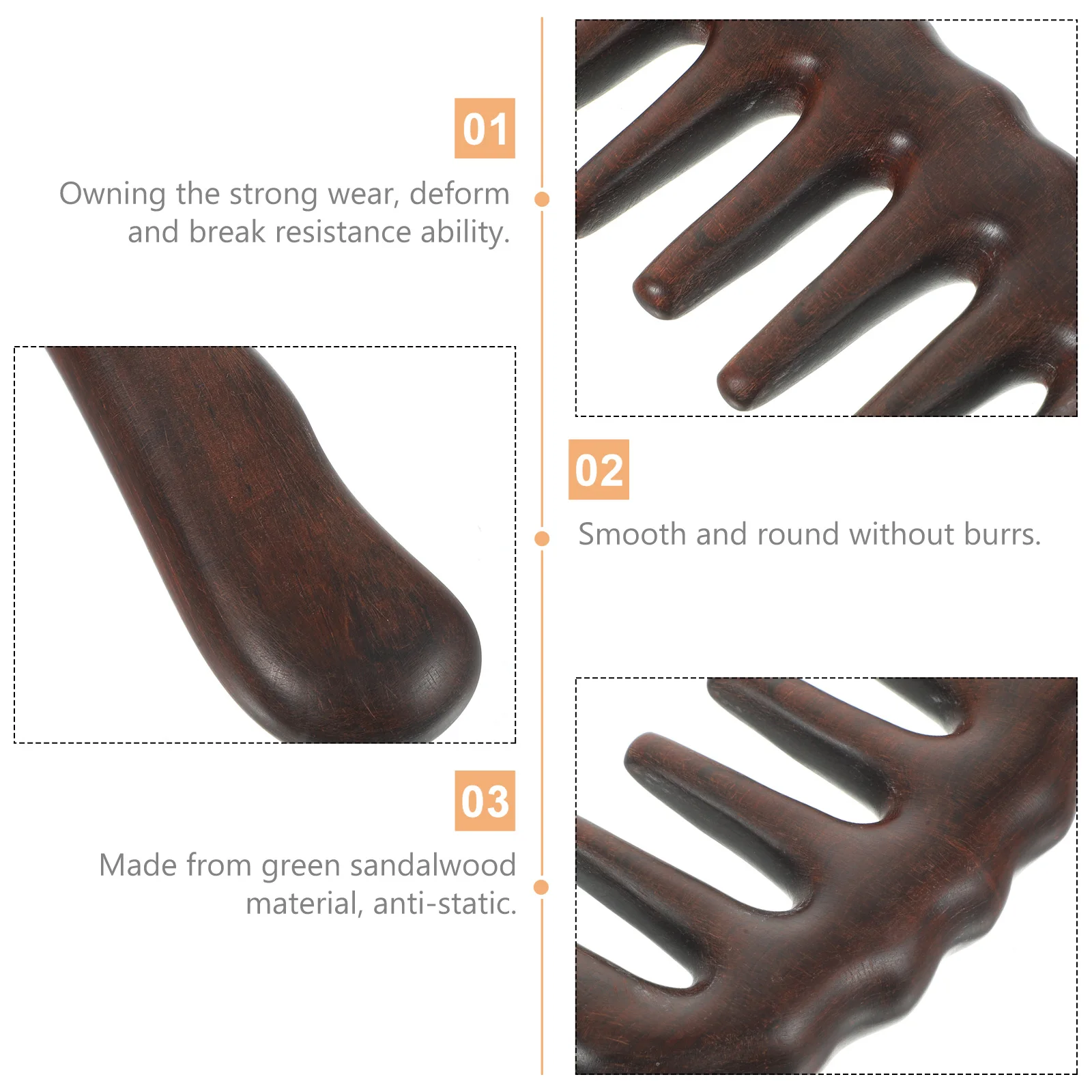 

Massage Comb Multifunctional Sandalwood Massager Scalp for Women Cleaning Hair Hairdressing Styling Combs