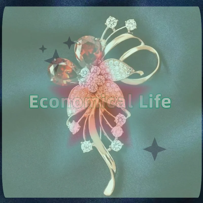 Luxury Temperament Zircon Flower Brooches Versatile Shiny Corsage Wedding Clothing Accessories Gifts For Women Girls Fashion