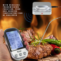 Wireless LCD Digital Thermometer Household Kitchen Oven BBQ Grill  Cooking Food Meat Probe