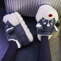 Zapatillas de invierno para hombre, pantuflas mullidas de felpa Husky, antideslizantes y cálidas para interiores y exteriores