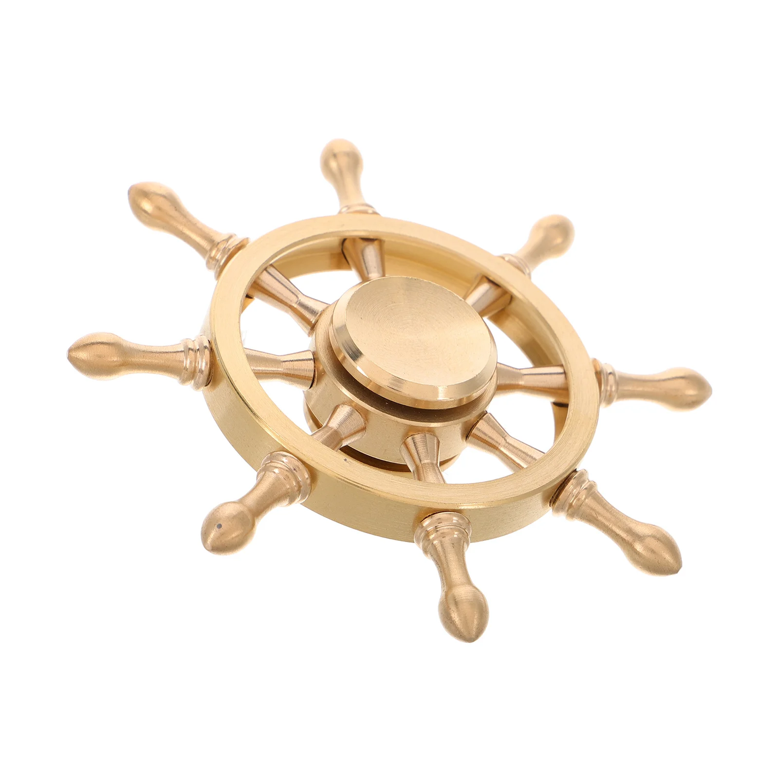 1 قطعة سفينة نحاسية قابلة للتدوير عجلة القيادة زخرفة مكتب السفينة عجلة الديكور ثقالة الورق البحرية الحرفية ديكور مكتب المنزل #4