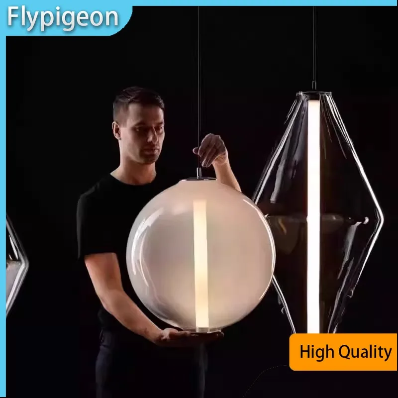 Nordic Minimalist LED Pendant Light Modern  Glass Hanging Lamp for Restaurant Cafe Bar Counter Kitchen Island Lighting Fixtures