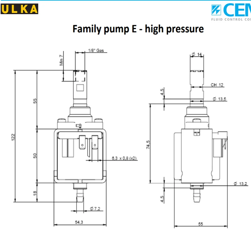 Italy ULKA EP5GW 48W/64W Electromagnetic Pump Coffee Machine Pump, Medical Equipment Cleaning Machine Pressure Pump  J