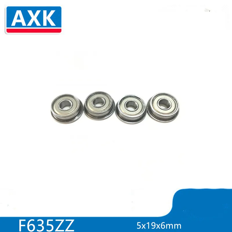 10pcs/lot 5*19*6mm 5x19x6mm F635ZZ Flagne Bearing steel radial shaft ball bearing F635 Z ZZ Flanged Ball Bearings