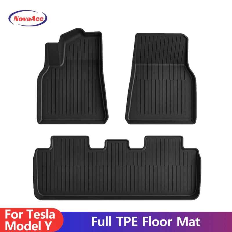 NovaAcc Floor Mats Trunk Mat for Tesla Model Y 2024 2023-2017 Fit All Weather Waterproof TPE Automotive Interior Floor Liner Mat