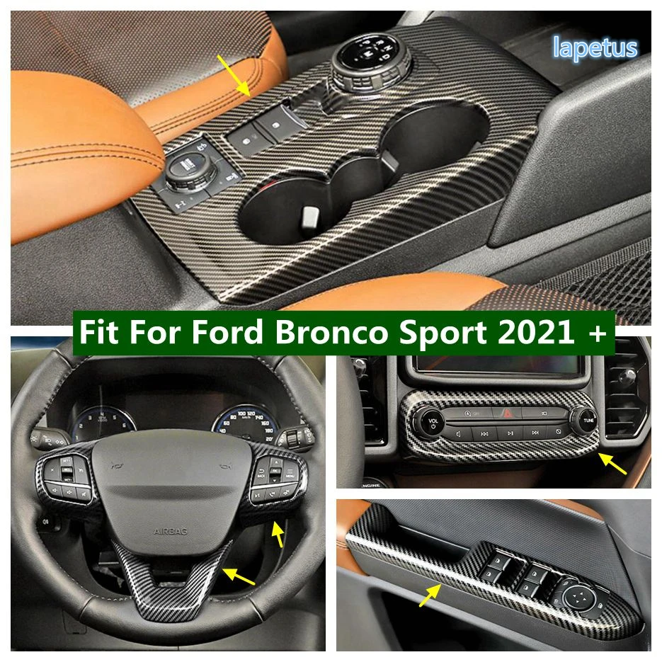 

ABS Carbon Fiber Window Lift Button Gear Box Shift Air AC Panel Cover Trim Fit For Ford Bronco Sport 2021 - 2025 Car Accessories