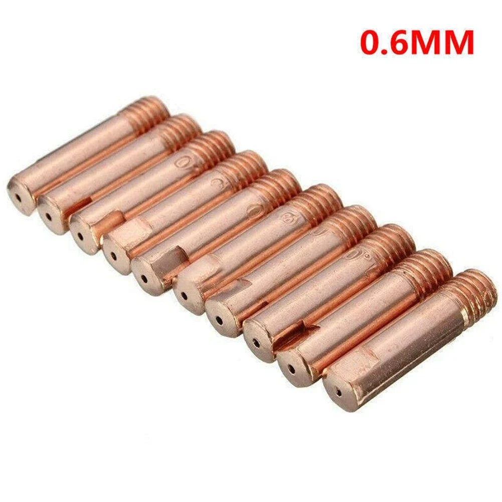 MB 15AK MIG MAG Welding Torch Contact Tip, Copper Gas Nozzle for Smooth Wire Feeding, 0 6mm/0 8mm/1 0mm/1 2mm, 10 pcs