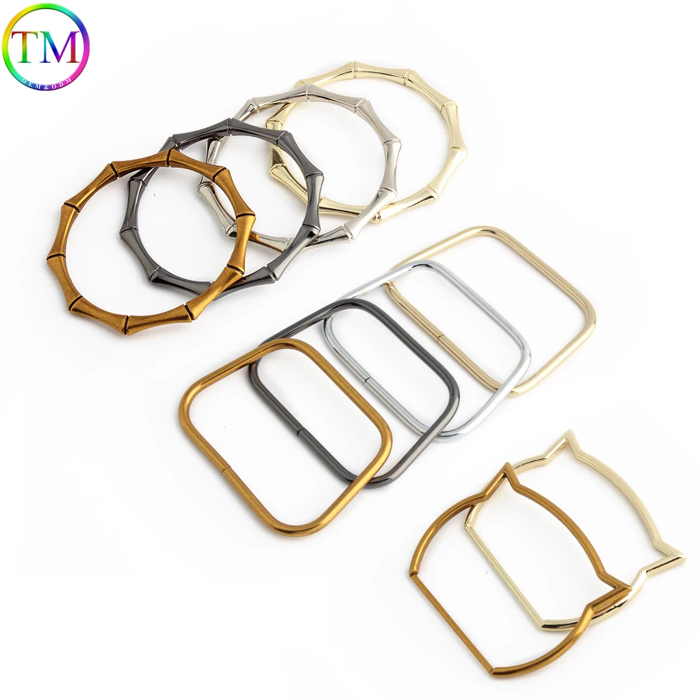 2-10-20 pieces Non Welded Alloy Material Old Gold Gun Metal Trapeziform Shaped Ring for ladies bags Women\'s handbags handle