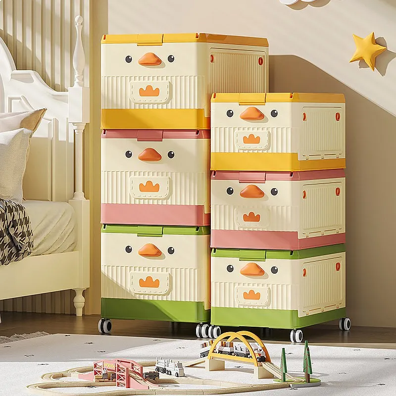 Large Particle Building Blocks Storage Box, Plastic Toy Sorting Organizer Rolling Suitcase for Kids