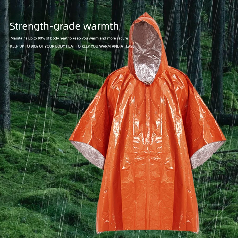 في الهواء الطلق متعددة الوظائف معطف واق من المطر التخييم معطف واق من المطر مقاوم للماء بقاء الطوارئ الملابس العاكسة معدات التخييم