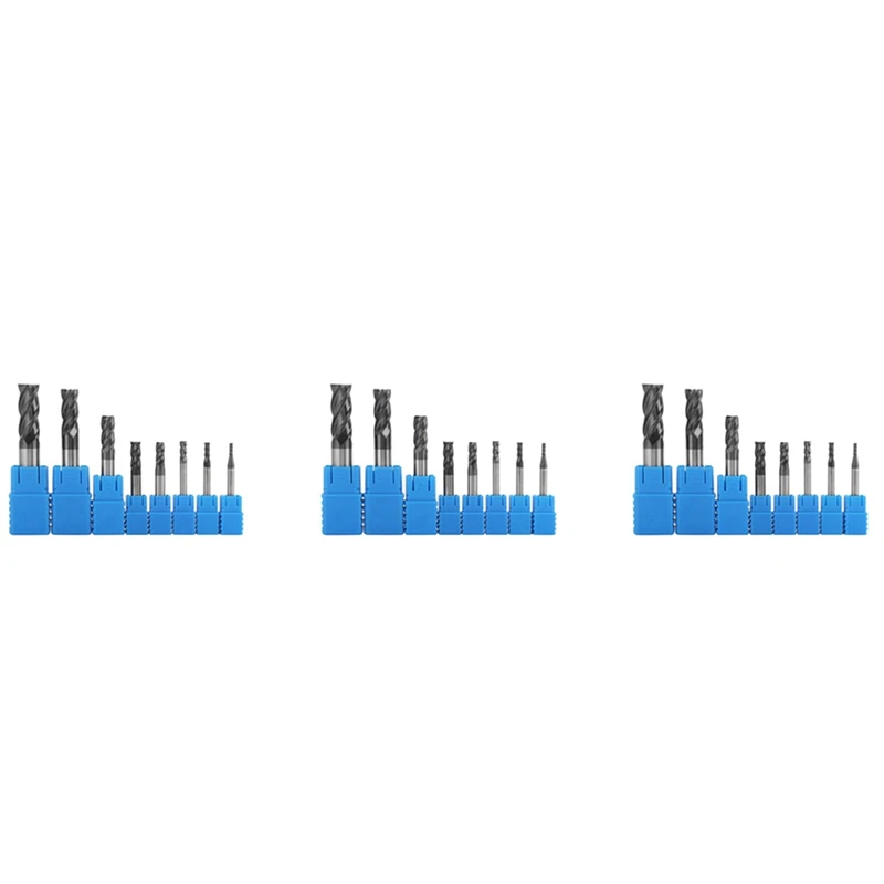 

24Pcs 2-12Mm Carbide End Mill 4 Flutes End Mill Set Milling Cutter Tool Kit CNC Carbide Milling Cutter Spiral Bits