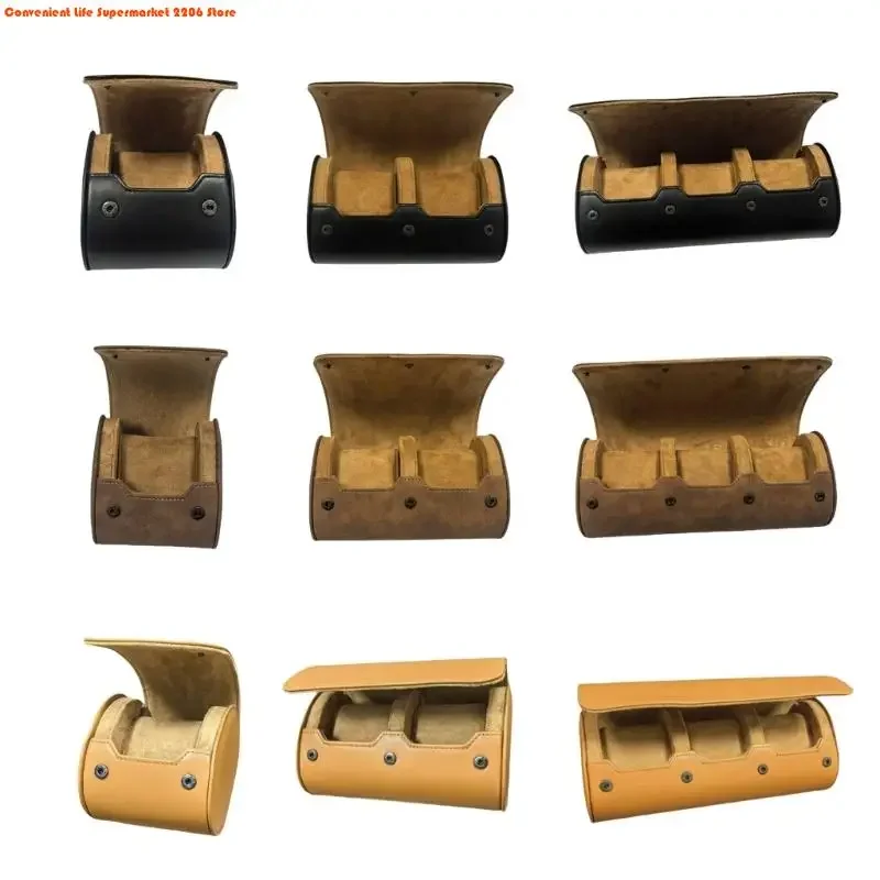 G92D 1/2/3 Slot Watch Box PU Leather Scratch Proof Interior Watch Travel Case Jewelry Display Holder For Home and Office