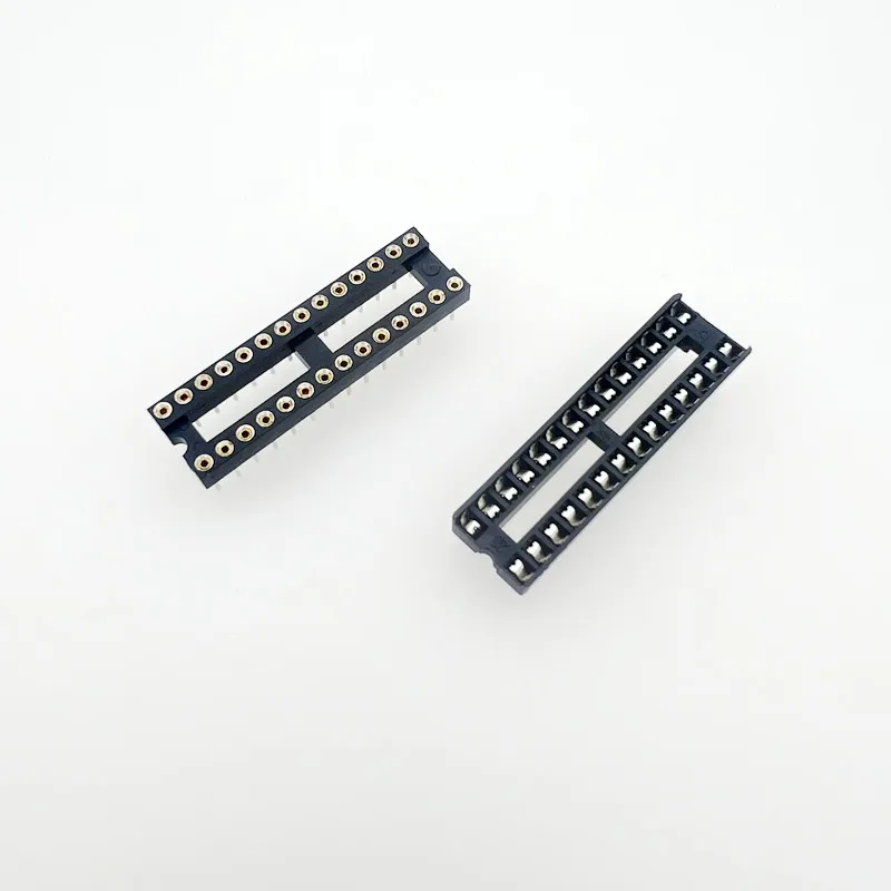 One Tube IC Sockets Round 2.54MM DIP8 DIP14 DIP16 DIP40 Pins Connector DIP Socket 6 8 14 16 18 20 22 24 28 32 40 42 48 Pin Wide