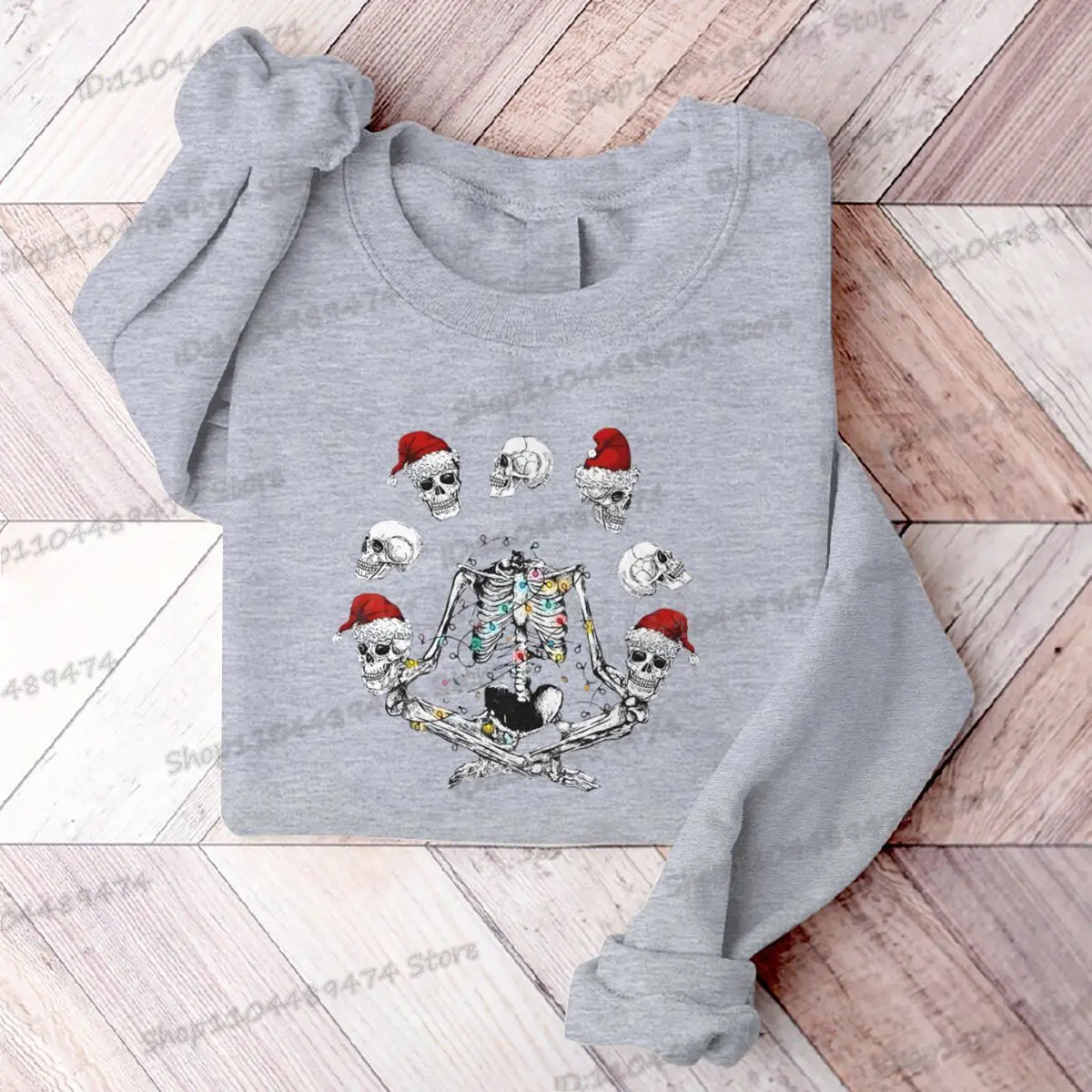 البرية عيد الميلاد الهيكل العظمي بلوزات اليوغا التأمل الجمجمة البلوز هدية للرجال النساء عيد ميلاد سعيد طويلة الأكمام الشارع الشهير #6