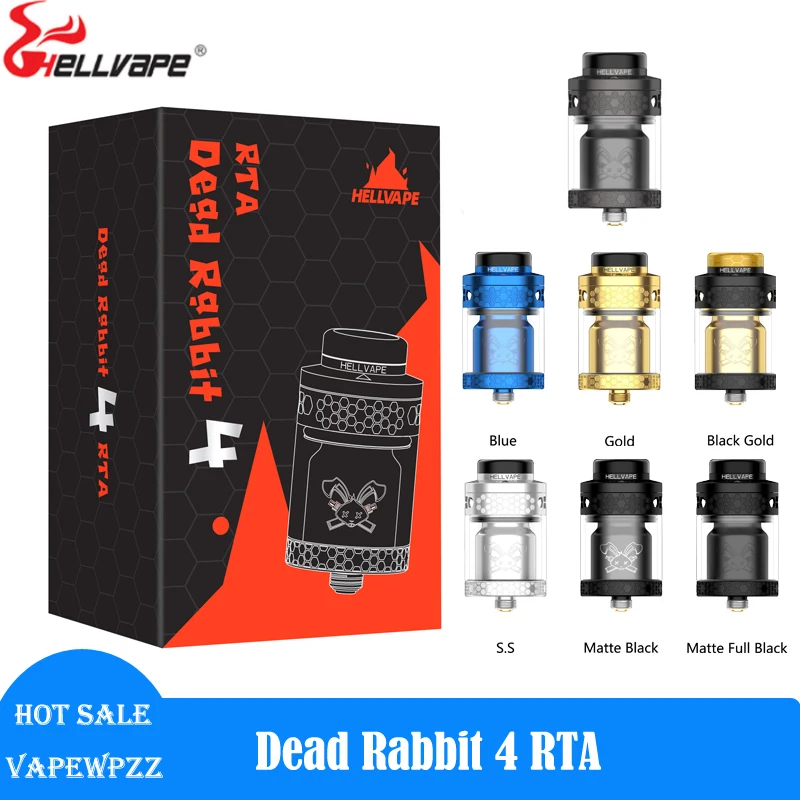 

Original Hellvape Dead Rabbit 4 RTA Atomizer 3.5ml/5.5ml Electronic Cigarette Tank 48-hole Build Deck 0.37ohm Ni80 DIY Coil