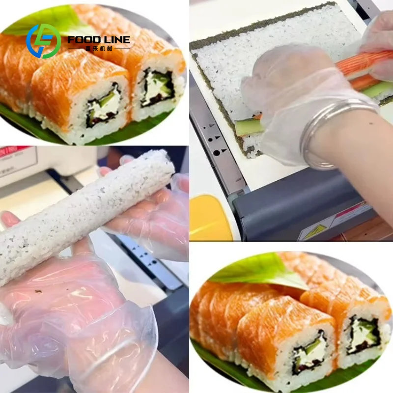 custom intelligent sushi roll processor automatic rice sheet dispenser 4‑6 rolls per min output for catering restaurant kitchen