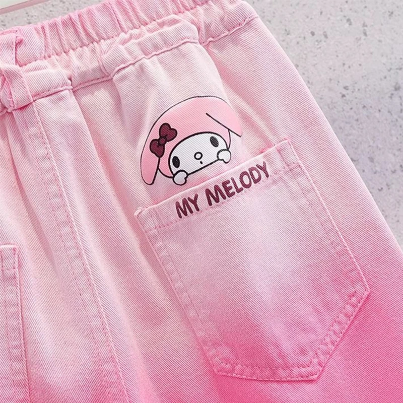 2024 Sanrio My Melody Girls Shorts Summer Sweet Cute Cartoon Anime Thin Children Loose Casual Pants Big Children Gift for Kids