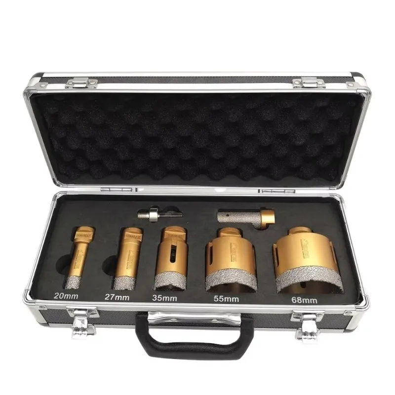 

20/27/35/55/68mm Vacuum Brazed Diamond Core Drill Bit Set Tile Hole Saw Power Drills for Ceramic Tile Porcelain Marble