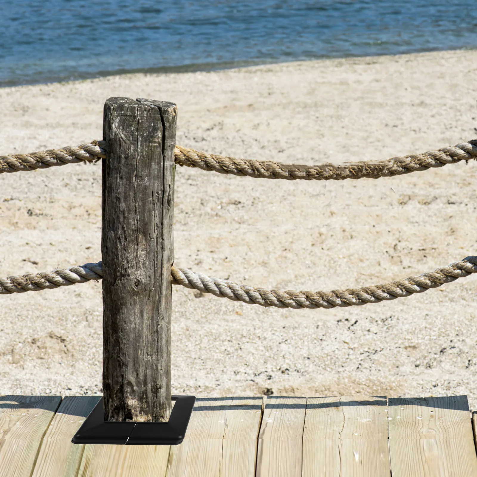 

4Pcs PVC Post Skirts for Stairs Balconies Deck Post Base Cover Durable Concealing Foot Covers Railing Column Wraps