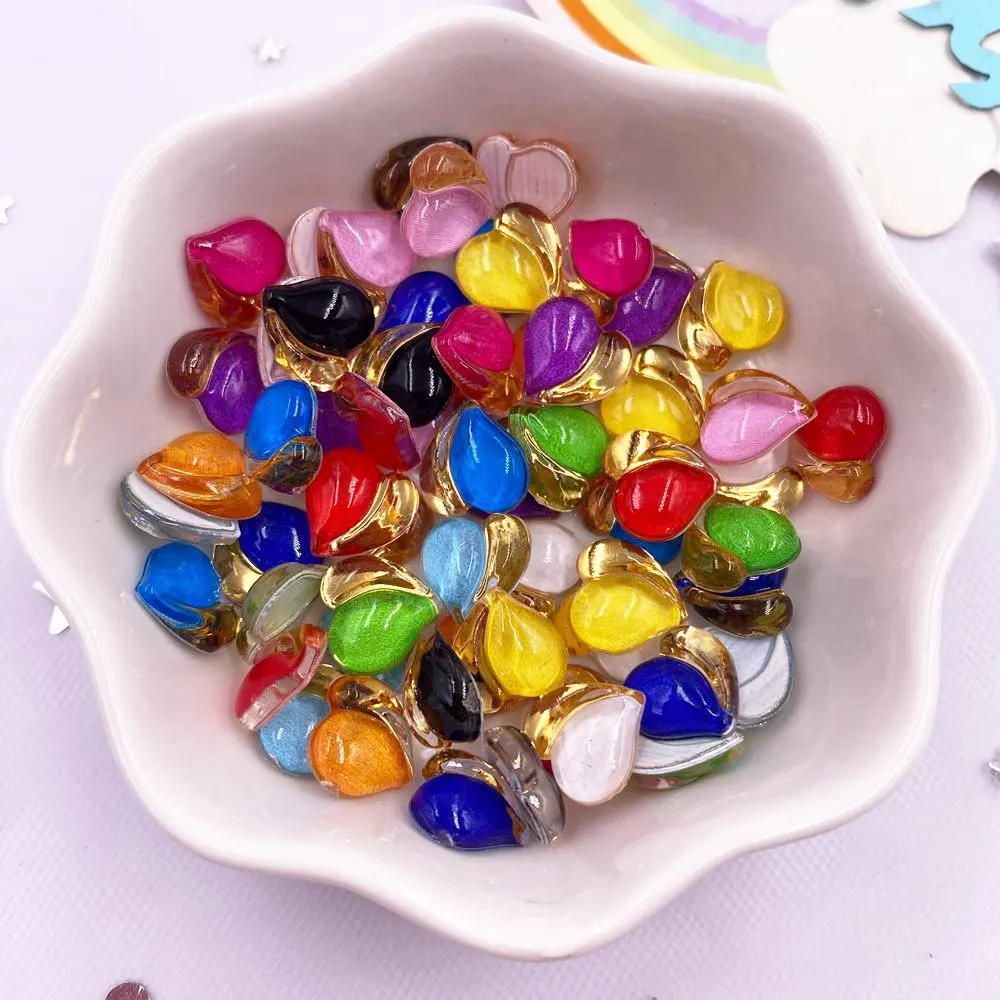 50pcs Resin Cute Colorful 10mm Phnom Penh Love Heart Crystal Gem Flatback Rhinestone Applique DIY Wedding Scrapbook Nails Craft