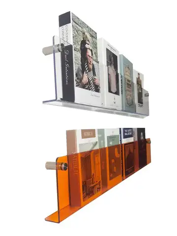 컬러 아크릴 잡지 홀더 브로셔 홀더, 30/40/50cm 레코드 스탠드 문학 랙, 교수형 책장 팜플렛 보관 스탠드