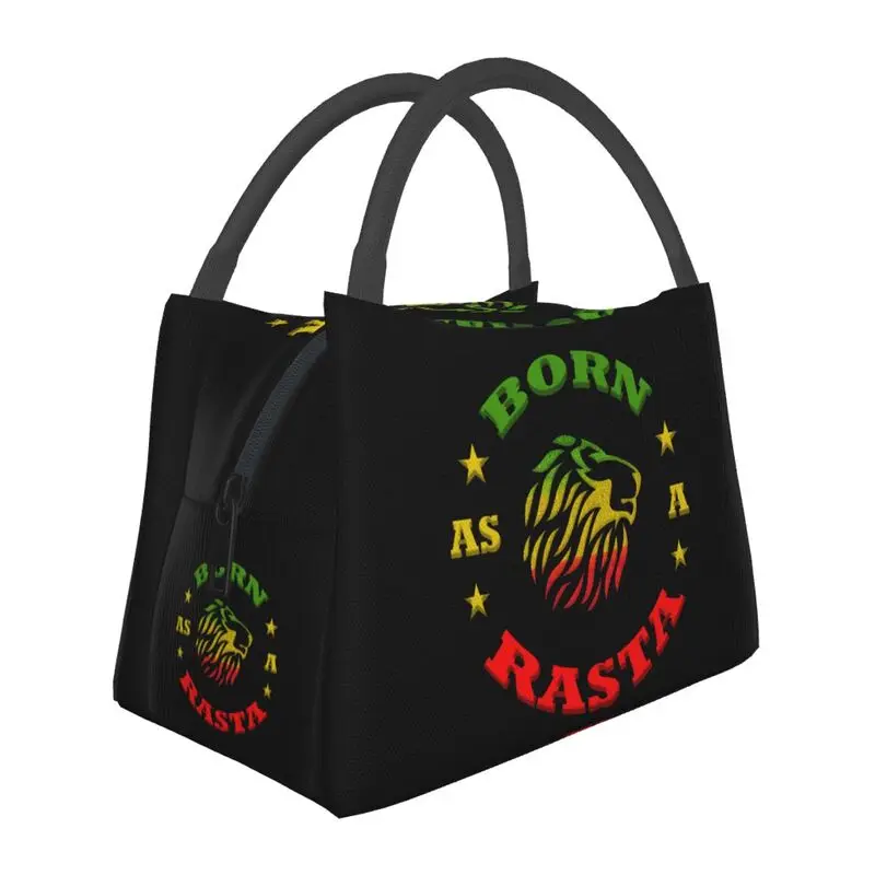 

Сумки для обеда Born As A Rasta на заказ для мужчин и женщин, теплые изолированные ланч-боксы для пикника, кемпинга, работы, путешествий
