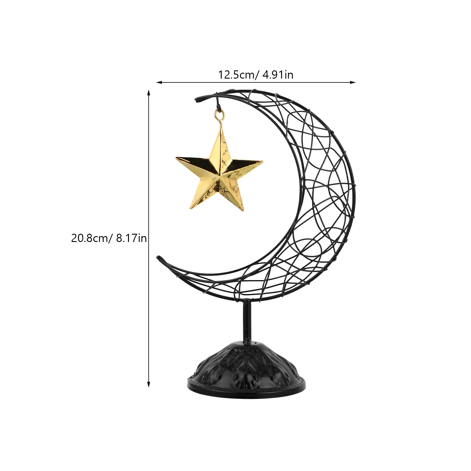 1pcs Moon Ornament Hollow Iron Art Decoration For Living Room Tabletop Home Decor Ramadan Eid Festival