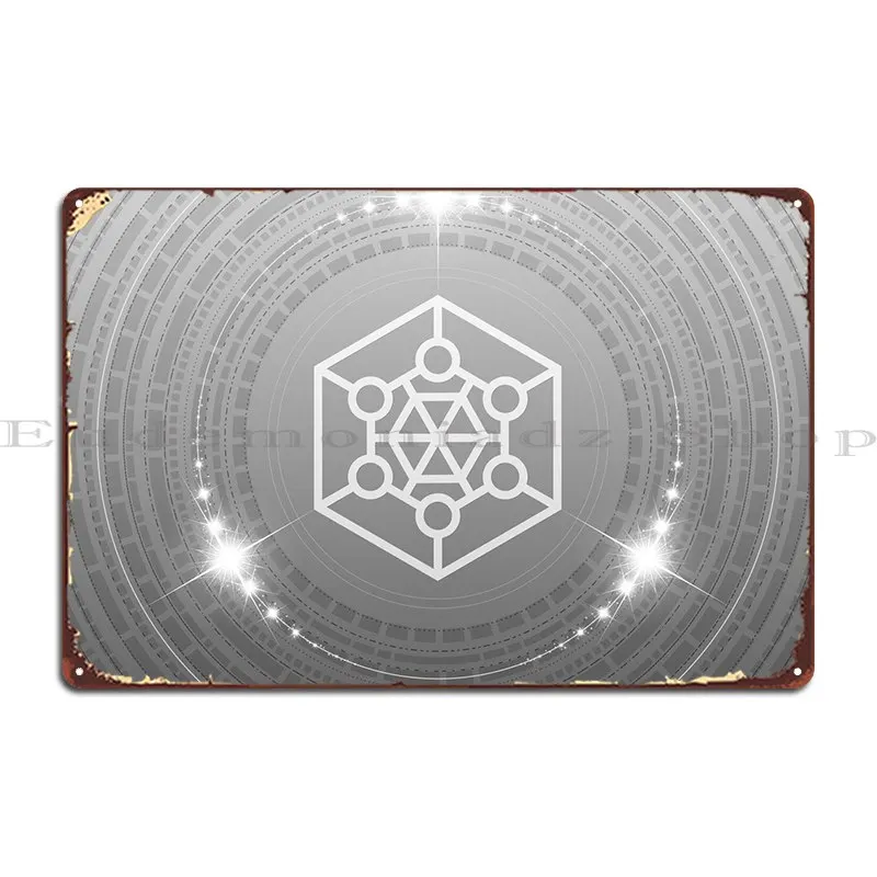 Grey Sacred Geometry Glyph Metal Plaque Poster Funny Garage Plaques Custom Printing Cinema Tin Sign Poster