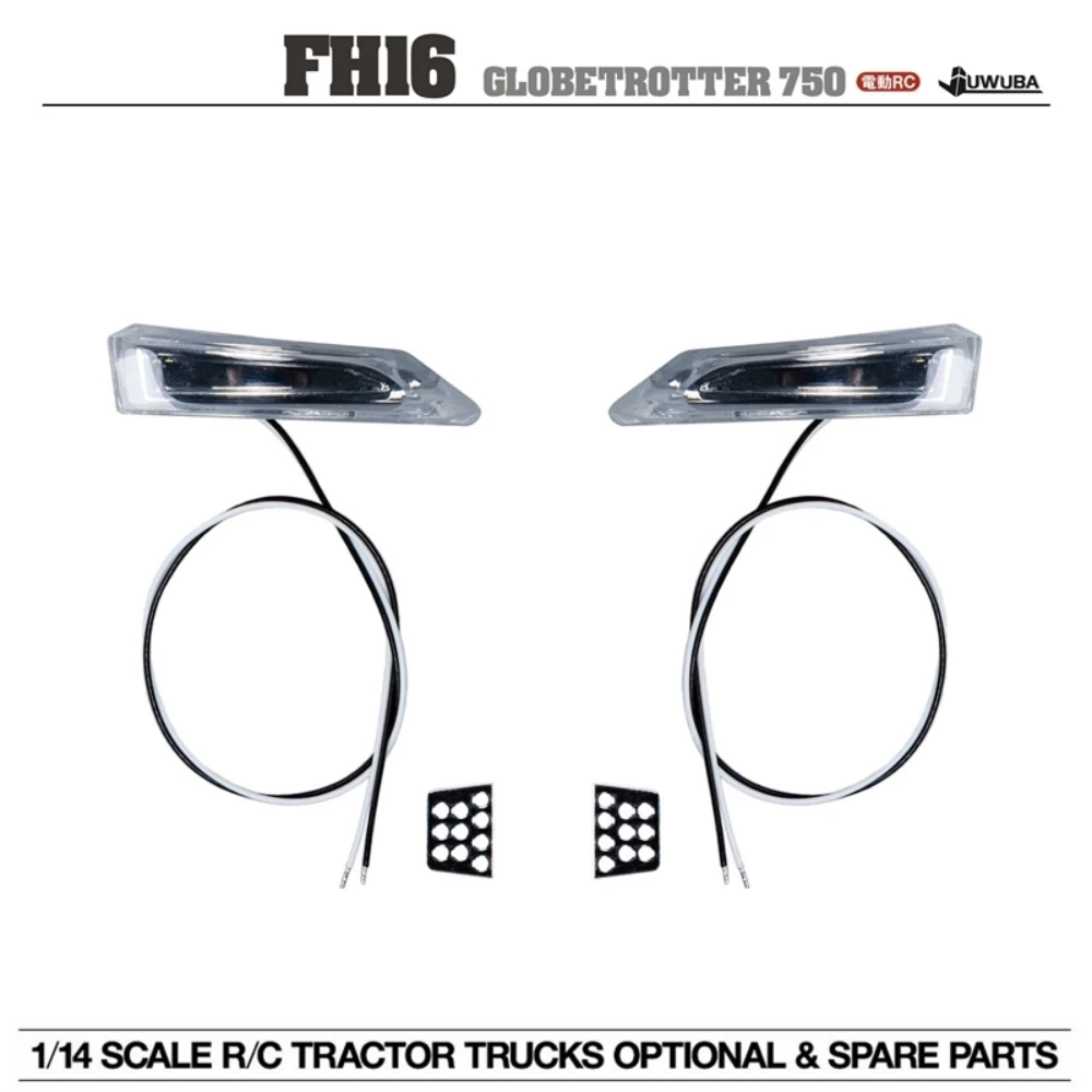 Side Turn Signal Front Chin Side Lights 3V LED CBD-K56 for 1/14 Tamiya RC Volvoo FH16 750 56360 56362 56375 Truck Toy Parts