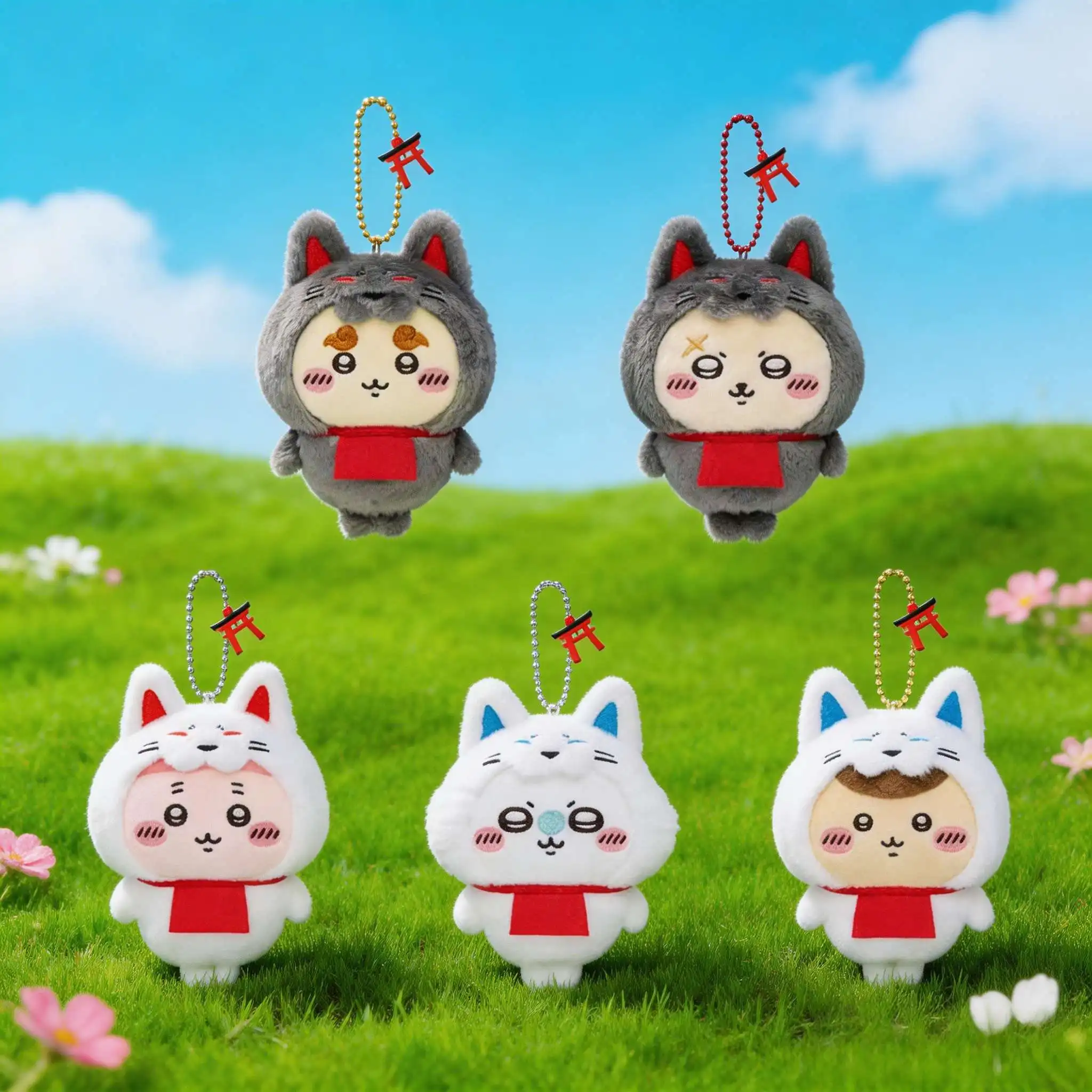 

New Chiikawa Fushimi Himejingu Shrine Series Cute Pendants Keychains Gifts in Stock Momonga Rakko Kurimajunn Furuhon