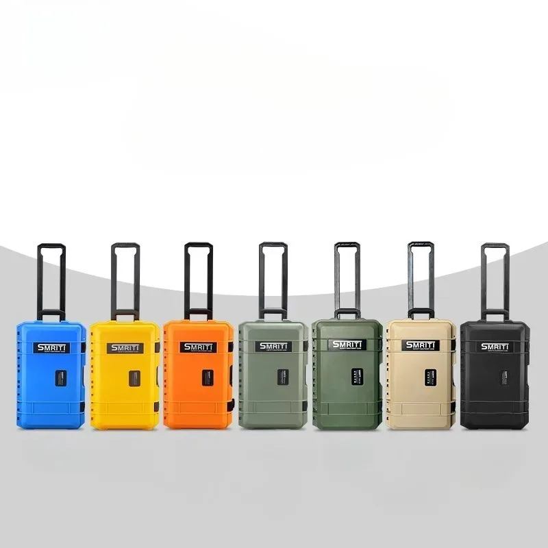 Multifunctional Plastic Tool Box Photographic Equipment Safety Protection Professional Outdoor Carrying Draw-bar Storage Case