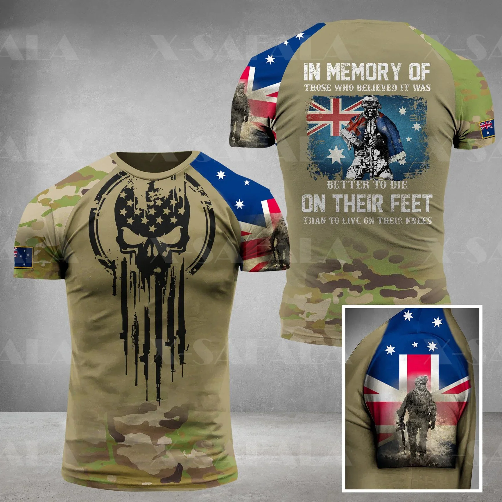 Summer Hot Australian Flag 3d Printed Men's T-shirt Quick-drying Top Veteran Short Sleeve Comfortable Breathable Top 6xl