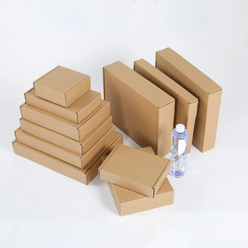 10 sztuk/partia brązowego kartonu z tektury falistej z papieru pakowego pudełko kartonowe twarde pudełko ekspresowe pudełka na prezenty pudełka na przyjęcia