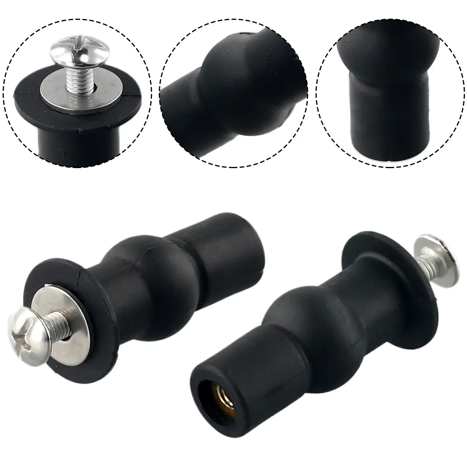 2Pcs Toilet Seat  Rubber Bungs Screws Hinges Expanding Rubber Top Nuts Fixings WC Blind Hole For Toilet Seat  Repairing Tool