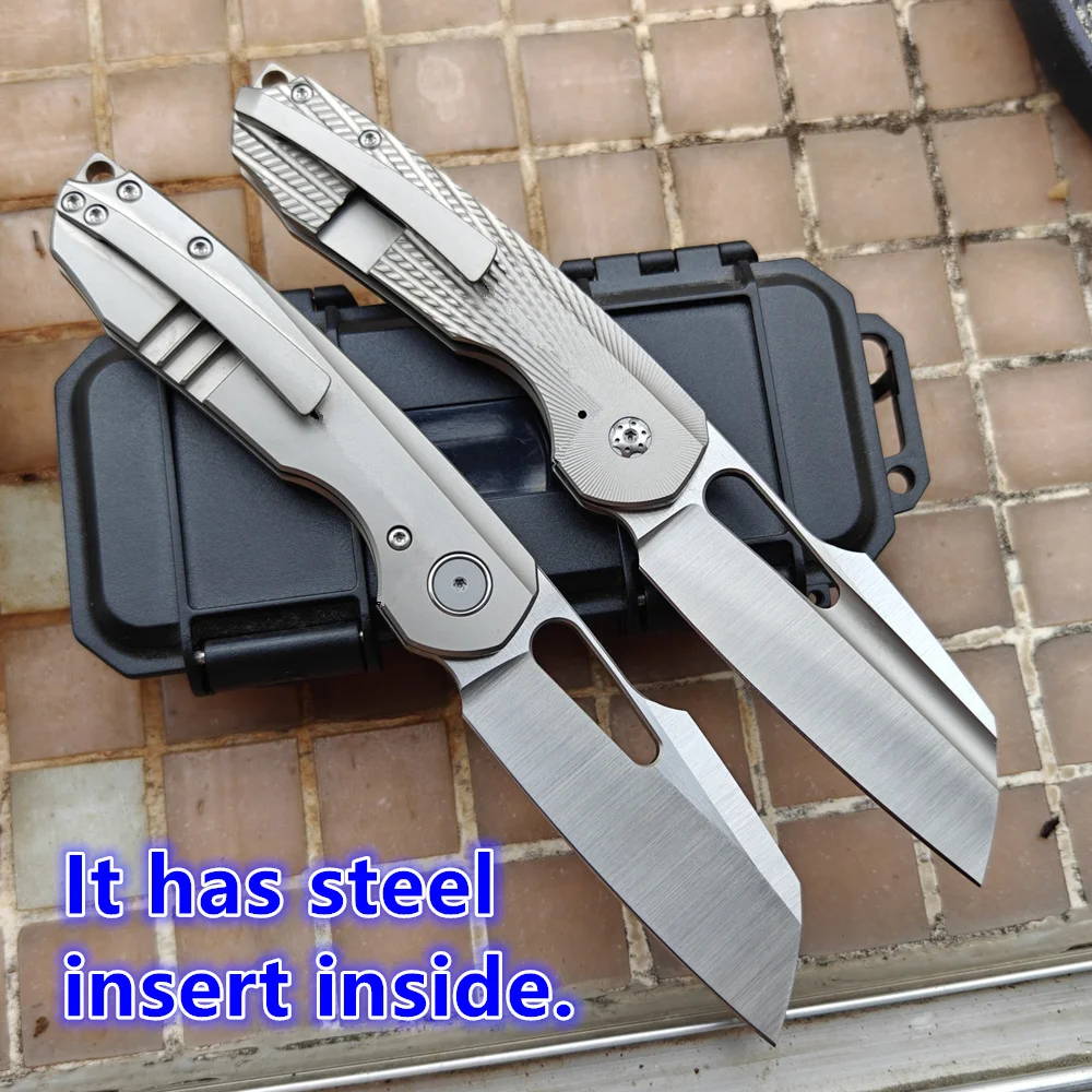 

JUFULE New Strix Front Flipper Titanium Handle Ceramic Bearings EDC Tool Camping Outdoor 154CM Steel Blade KitchenUtility Knife