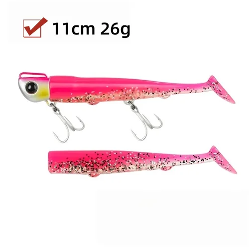 Tsurinoya-Kit de Señuelos de Pesca blandos, cebo Artificial con anzuelo, 11cm, 26g, cuerpo, señuelo suave para pesca en agua dulce y salada