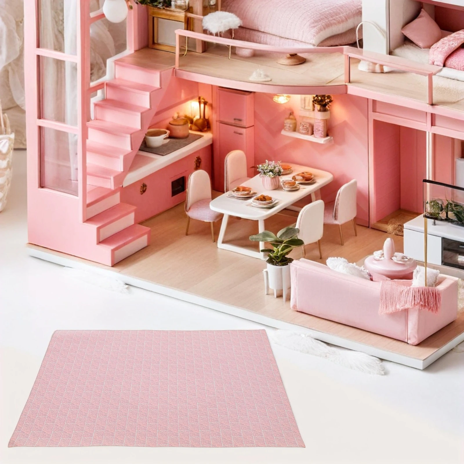 

2 Pcs House Wallpaper Kitchen Dollhouse Coverings Decoration Stickers Building Material