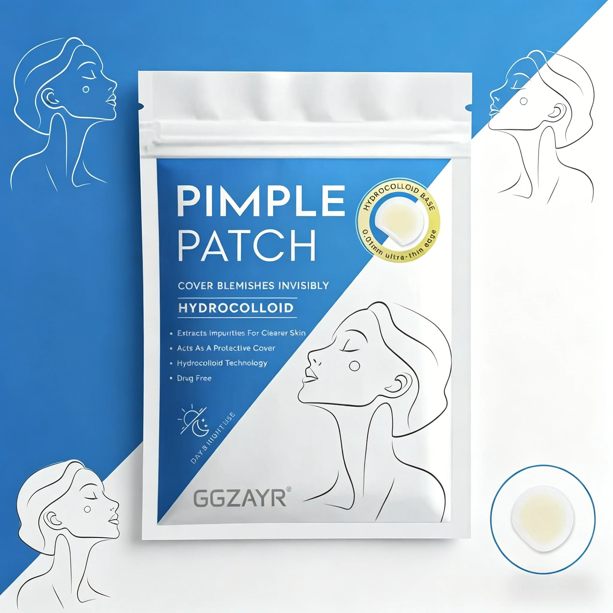 Invisible Face Dot Patch Set 216/432/864pcs, Multi-Size Natural Skin Blend Acne Covers image 6