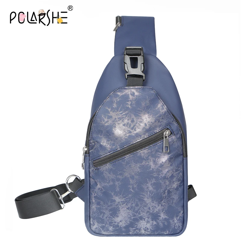 Polarshe Men's Chest Bags 2024 Fashion Business Shoulder Bags for Men Waterproof Messenger Bag Nylon Waist Bag Crossbody Bags