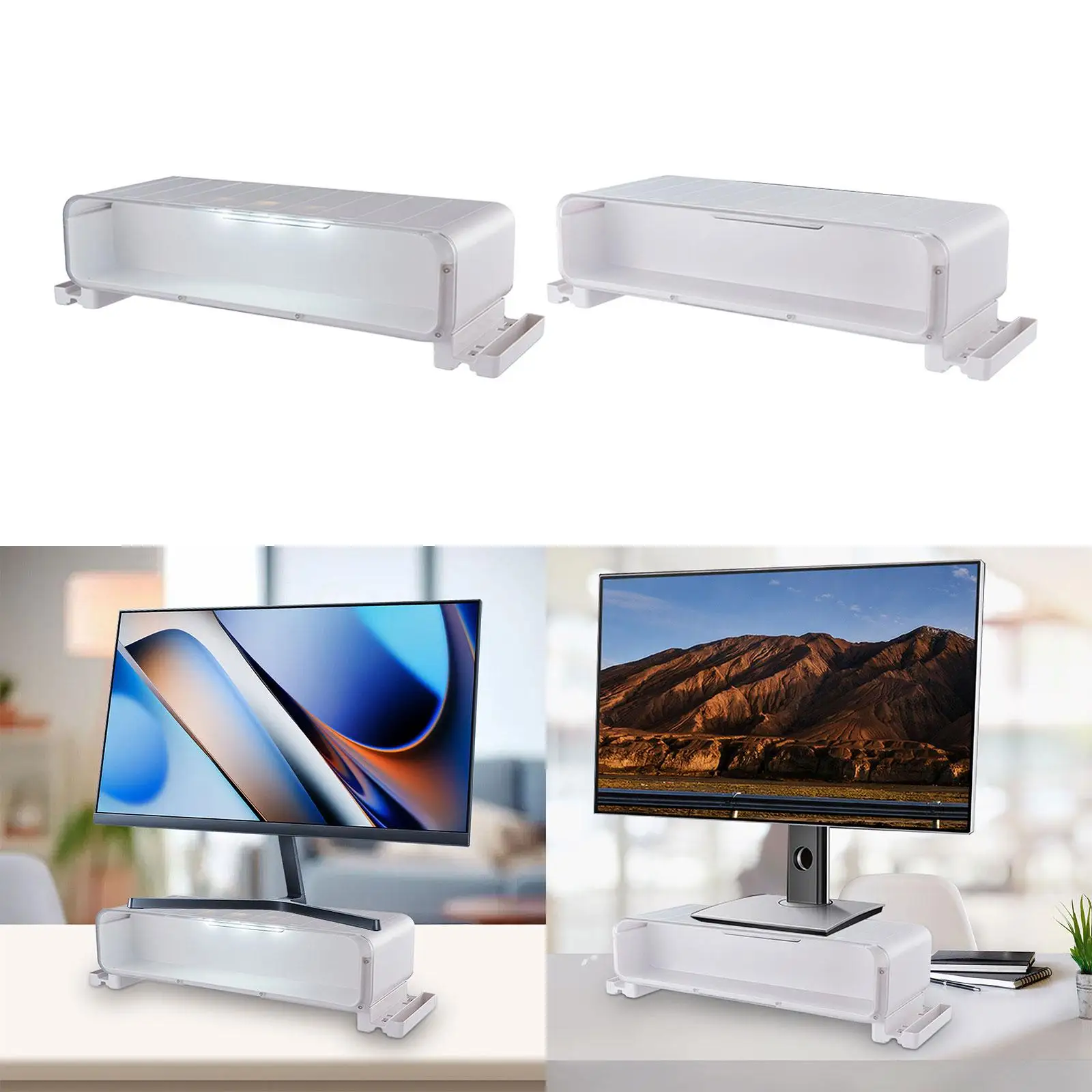 Étagère montante pour ordinateur portable, rehaussée pour boîtes multimédia, moniteur d'ordinateur TV
