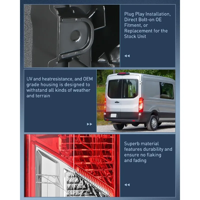 مجموعة الضوء الخلفي من Nilight متوافقة مع 2015 2016 2017 2018 2019 2020 2021 2022 2023 Transit 150 250 350 350HD خلفي