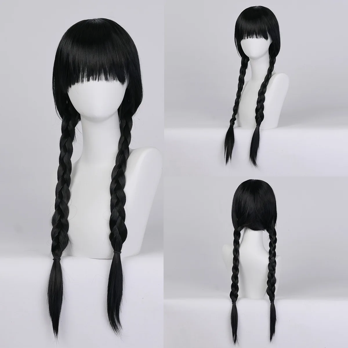 أزياء الهالوين موهير التأثيرية، فستان حفل قوطي أسود، شعر مستعار لحفلات الهالوين، أزياء تنكرية للحفلات للنساء والفتيات #5