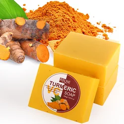 AILKE Natural Turmeric Soap for Face & Body, Lighten, Cleanses Skin, Evens Tone, Sun Damage, & Age Spots, for Private Logo